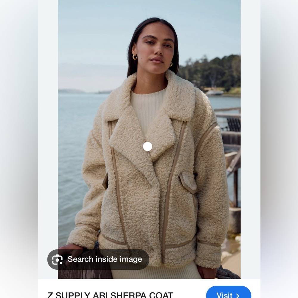 SOLD Z Supply Cream Sherpa Coat